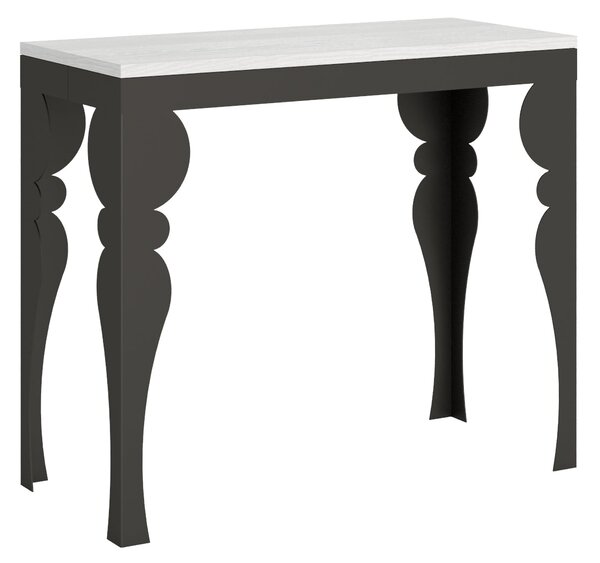 Consolle Allungabile 90-300x40x77 cm in Nobilitato Bianco
