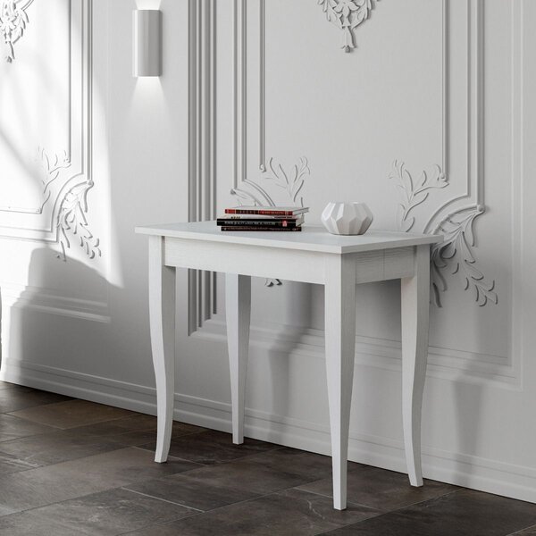Consolle Allungabile 90-204x48x77 cm in Nobilitato Bianco