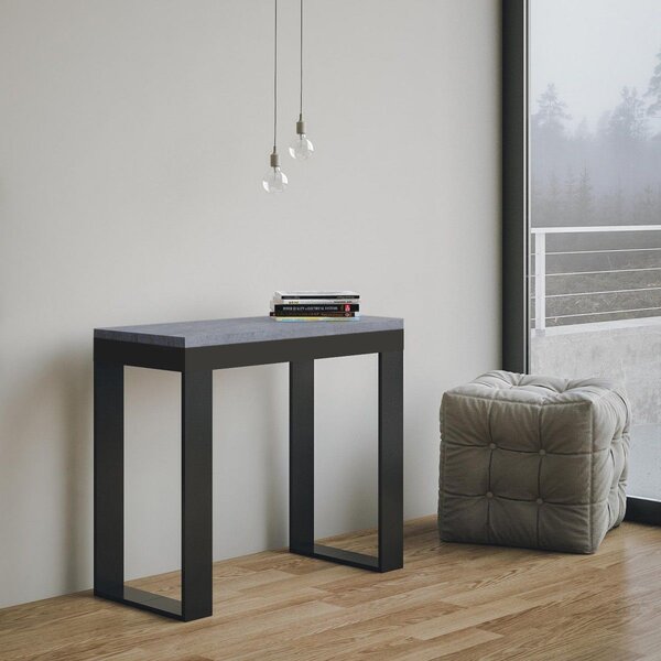Consolle Allungabile 90-300x40x77 cm in Nobilitato Grigio