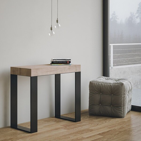 Consolle Allungabile 90-196x40x77 cm in Nobilitato Marrone