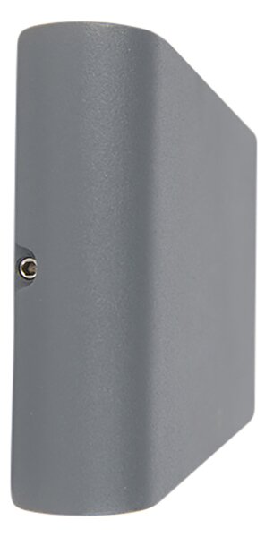 Set di 2 applique da esterno grigio scuro 17,5 cm con LED - Batt
