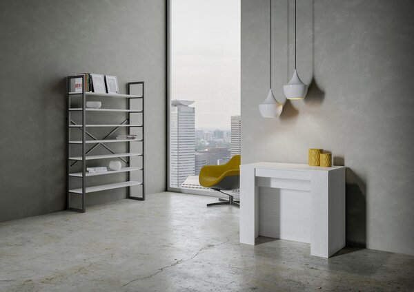 Consolle Allungabile 90-296x48x77 cm in Nobilitato Bianco