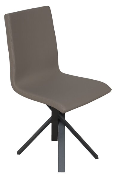 Sedia 40/44x42x86 cm Aury gambe Antracite in Similpelle Tortora