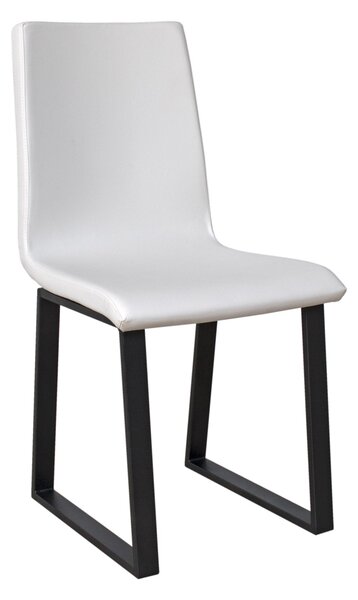 Sedia 40/44x42x86 cm Baffy gambe Antracite in Similpelle Bianca