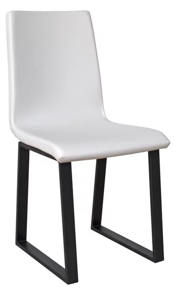 Sedia 40/44x42x86 cm Baffy gambe Antracite in Similpelle Bianca