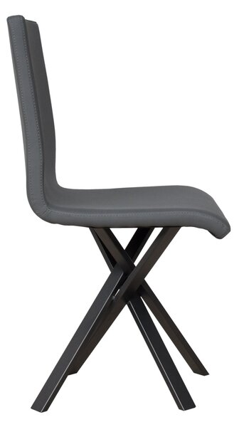 Sedia 40/44x42x86 cm Aury gambe Antracite in Similpelle Grigio