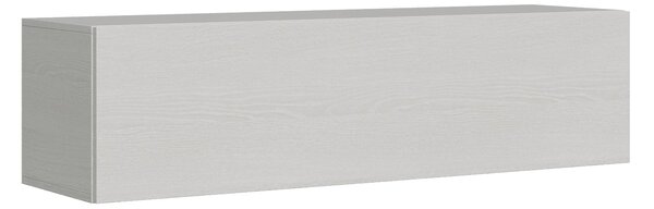 Mobile Pensile TV con Anta a Ribalta e Foro Passacavi 153,6x40x39,5 cm Bianco Frassino