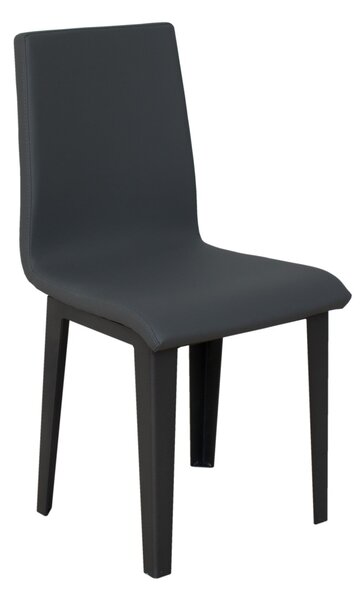 Sedia 40/44x42x86 cm Armida gambe Antracite in Similpelle Grigio