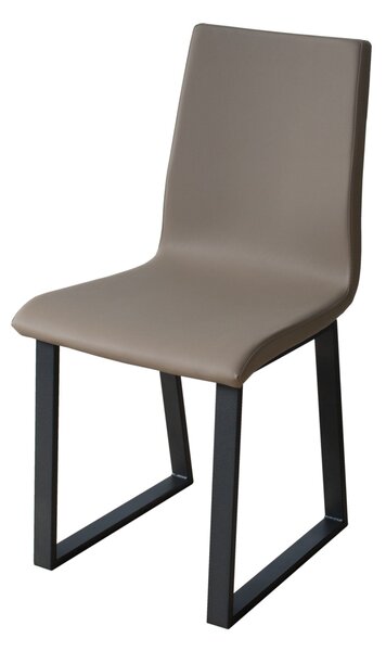 Sedia 40/44x42x86 cm Baffy gambe Antracite in Similpelle Grigio