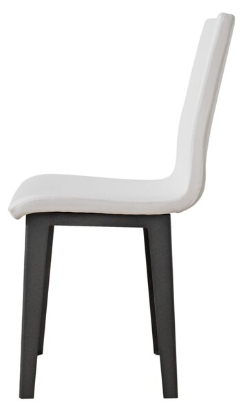 Sedia 40/44x42x86 cm Armida gambe Antracite in Similpelle Bianco