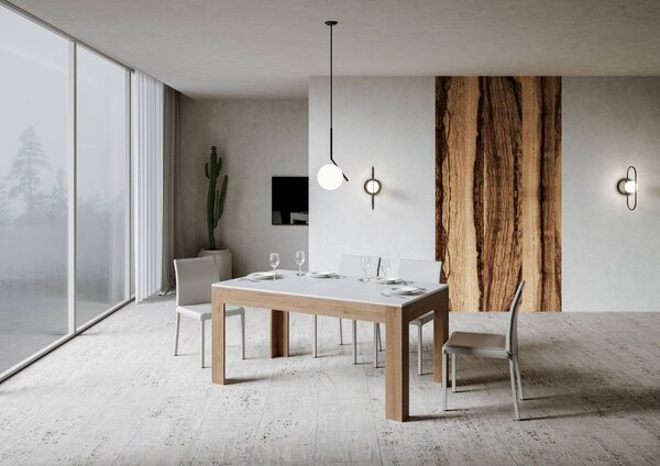Tavolo Allungabile 160-220x90x77 cm Bibi Mix Bianco Frassino