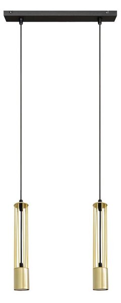 LED Lampadario su corda BARS 2xGU10/4,8W/230V oro/nero
