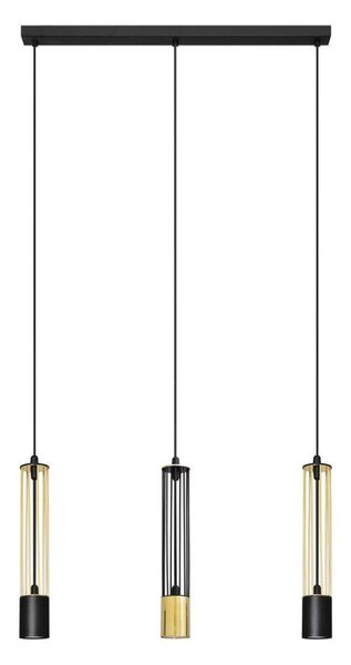 LED Lampadario su corda BARS 3xGU10/4,8W/230V nero/oro
