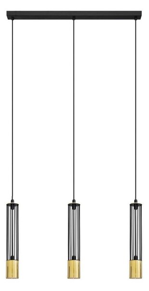LED Lampadario su corda BARS 3xGU10/4,8W/230V nero/dorato