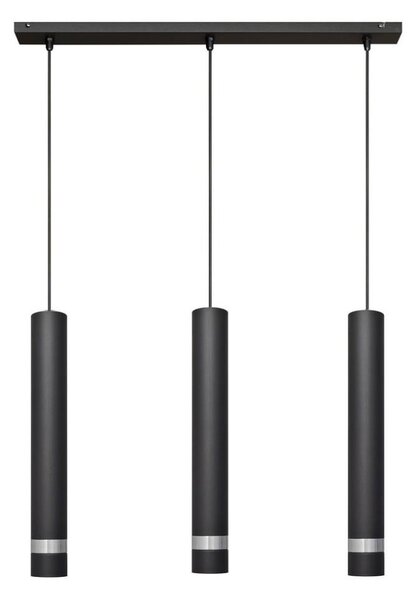 Lampadario LED a sospensione con filo TUBA 3xGU10/4,8W/230V nero/cromo
