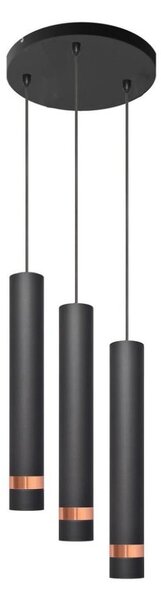 Lampadario su filo LED TUBA 3xGU10/4,8W/230V nero/rame