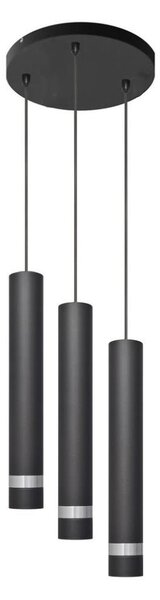 Lampadario LED a sospensione con filo TUBA 3xGU10/4,8W/230V nero/cromo