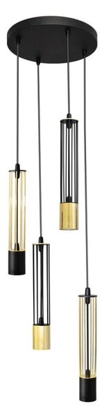 LED Lampadario su corda BARS 4xGU10/4,8W/230V nero/oro