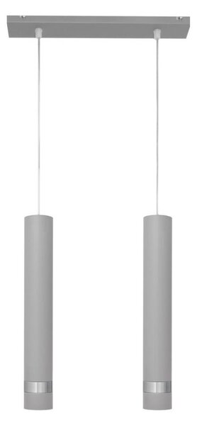 LED Lampadario a sospensione con filo TUBA 2xGU10/4,8W/230V grigio/cromo opaco