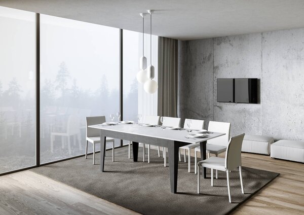 Tavolo Allungabile 160-220x90x77 cm Cico Mix Bianco Spatolato