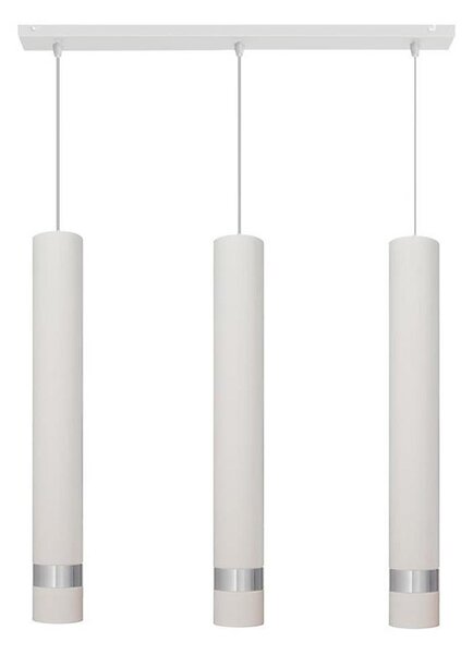 Lampadario LED a cavo TUBA 3xGU10/4,8W/230V bianco/cromo lucido