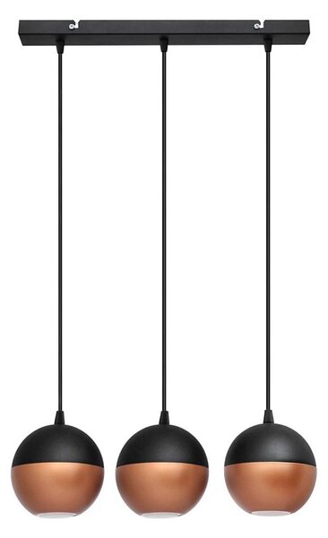 Lampadario LED a sospensione con filo MIDWAY 3xGU10/4,8W/230V nero/rame