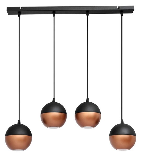 Lampadario LED a sospensione con filo MIDWAY 4xGU10/4,8W/230V nero/rame