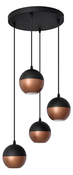 Lampadario LED a sospensione con filo MIDWAY 4xGU10/4,8W/230V nero/rame