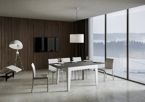 Tavolo Allungabile 120-180x90x77 cm Cico Mix Antracite Spatolato