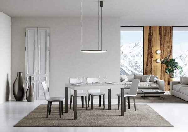 Tavolo Allungabile 140-224x80x77 cm Everyday Bianco Frassino