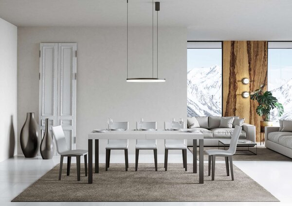 Tavolo Allungabile 160-244x80x77 cm Everyday Bianco Frassino