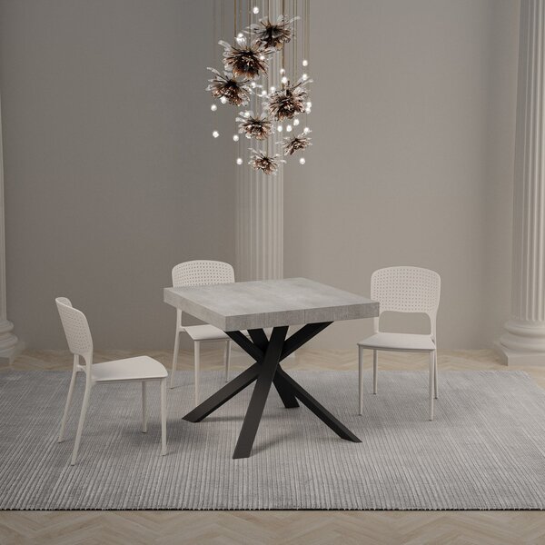 Tavolo Allungabile 90/194x90x77 cm Clerk Premium Cemento