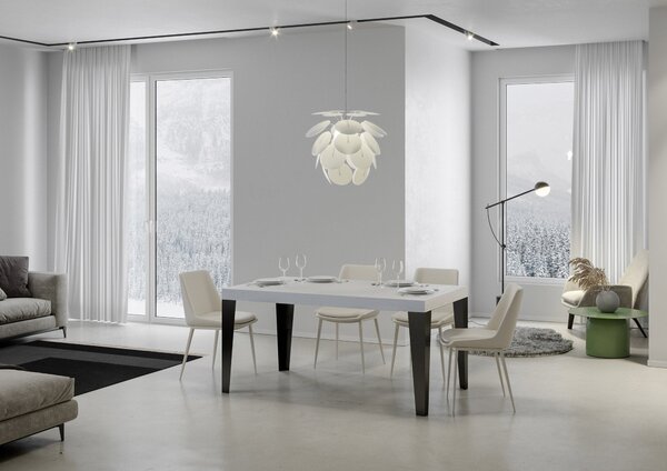 Tavolo 130x90x77 cm Flame Fix Bianco Frassino