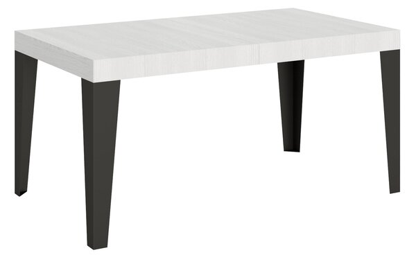 Tavolo Allungabile 160-244x80x77 cm Flame Bianco Frassino