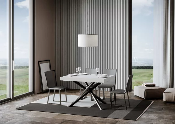 Tavolo 130x90x77 cm Famas Fix Bianco Frassino