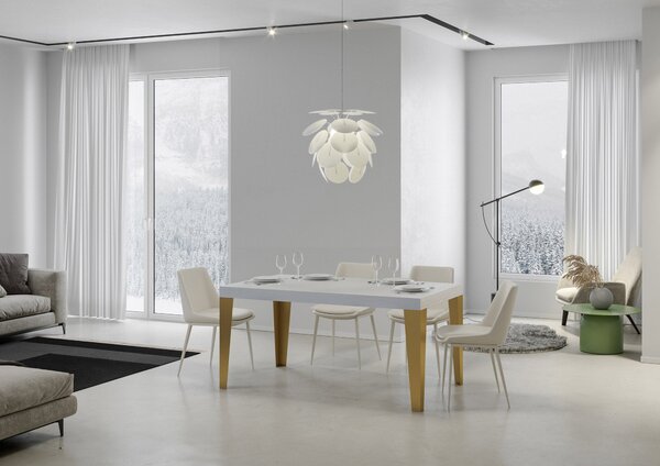 Tavolo 180x90x77 cm Flame Fix Bianco Frassino