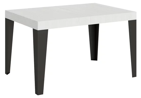 Tavolo Allungabile 140-400x90x77 cm Flame Bianco Frassino Telaio Antracite