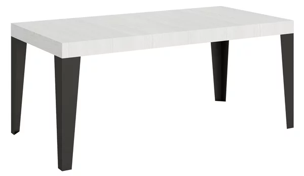 Tavolo Allungabile 200-460x90x77 cm Flame Bianco Frassino Telaio Antracite