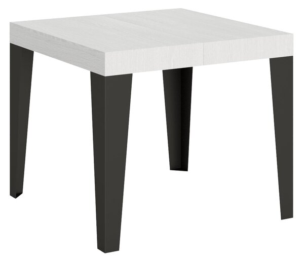 Tavolo Allungabile 90-246x90x77 cm Flame Bianco Frassino