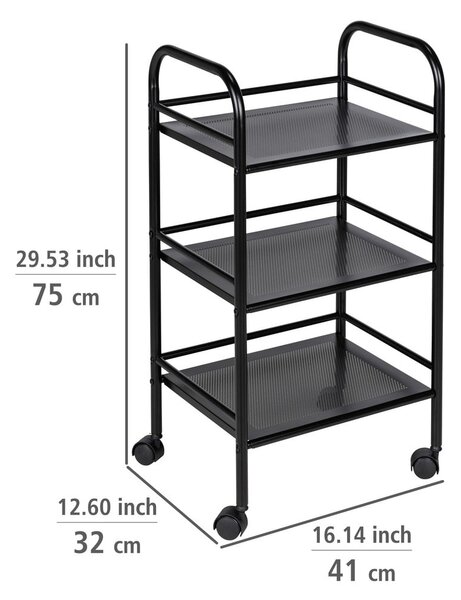 Scaffale mobile in metallo nero 41x75 cm - Wenko