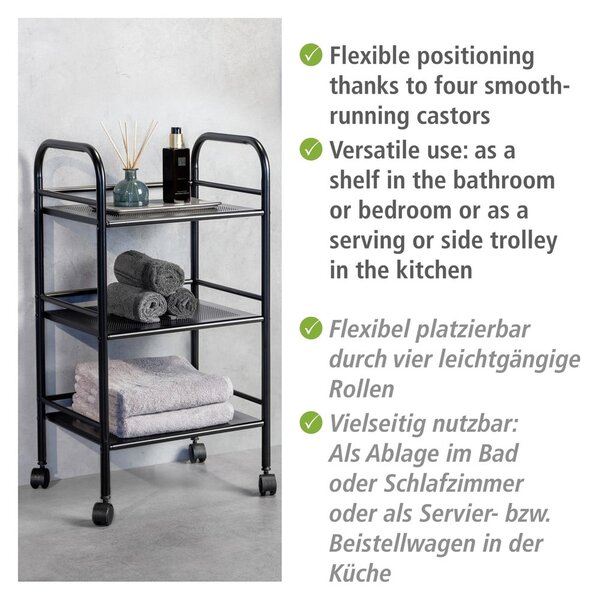 Scaffale mobile in metallo nero 41x75 cm - Wenko
