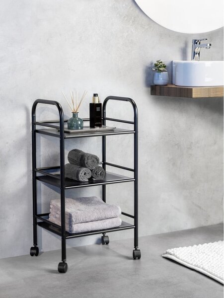 Scaffale mobile in metallo nero 41x75 cm - Wenko