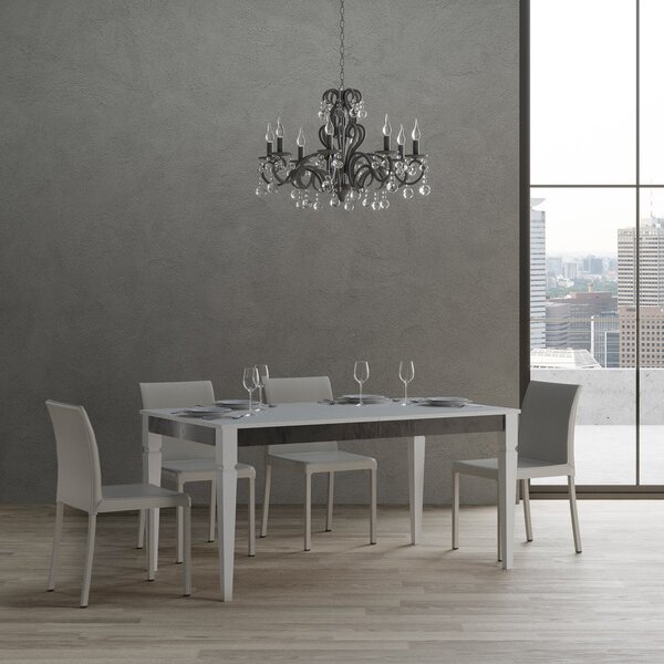 Tavolo Allungabile 180-284x90x80 cm Impero Iron Bianco Frassino