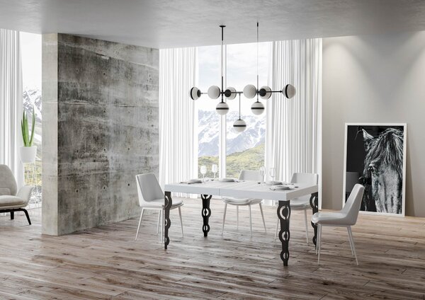 Tavolo Allungabile 140-244x80x77 cm Karamay Bianco Frassino
