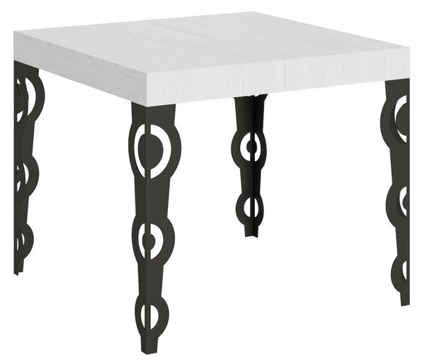 Tavolo Allungabile 90-246x90x77 cm Karamay Bianco Frassino