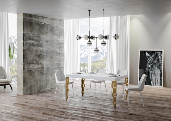Tavolo 160x90x77 cm Tavolo Karamay Fix Bianco Frassino