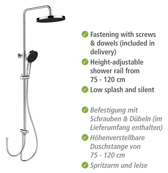 Set doccia in acciaio inox argento lucido 120 cm Soft Water - Wenko