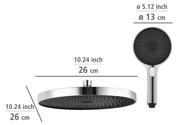 Set doccia in acciaio inox argento lucido 120 cm Soft Water - Wenko