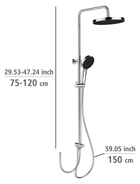 Set doccia in acciaio inox argento lucido 120 cm Soft Water - Wenko