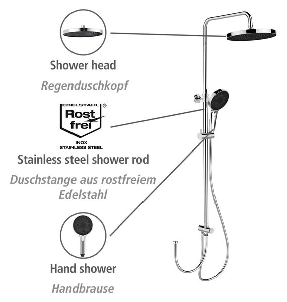 Set doccia in acciaio inox argento lucido 120 cm Soft Water - Wenko